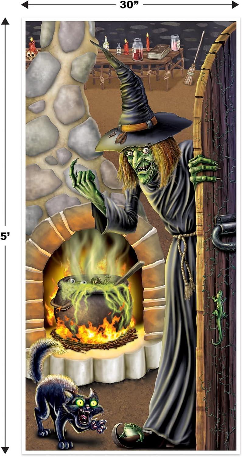 imageBeistle Crashing Witch Door Covers 2 Count  Plastic for Indoor ampamp Outdoor Use  Easily Display  Halloween Party Decorations Witch Decor Front Door Cover for Spooky Season 5 x 30Witchs Brew