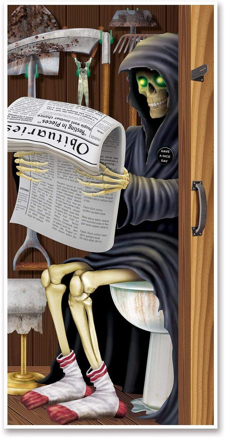 imageBeistle Crashing Witch Door Covers 2 Count  Plastic for Indoor ampamp Outdoor Use  Easily Display  Halloween Party Decorations Witch Decor Front Door Cover for Spooky Season 5 x 30Grim Reaper