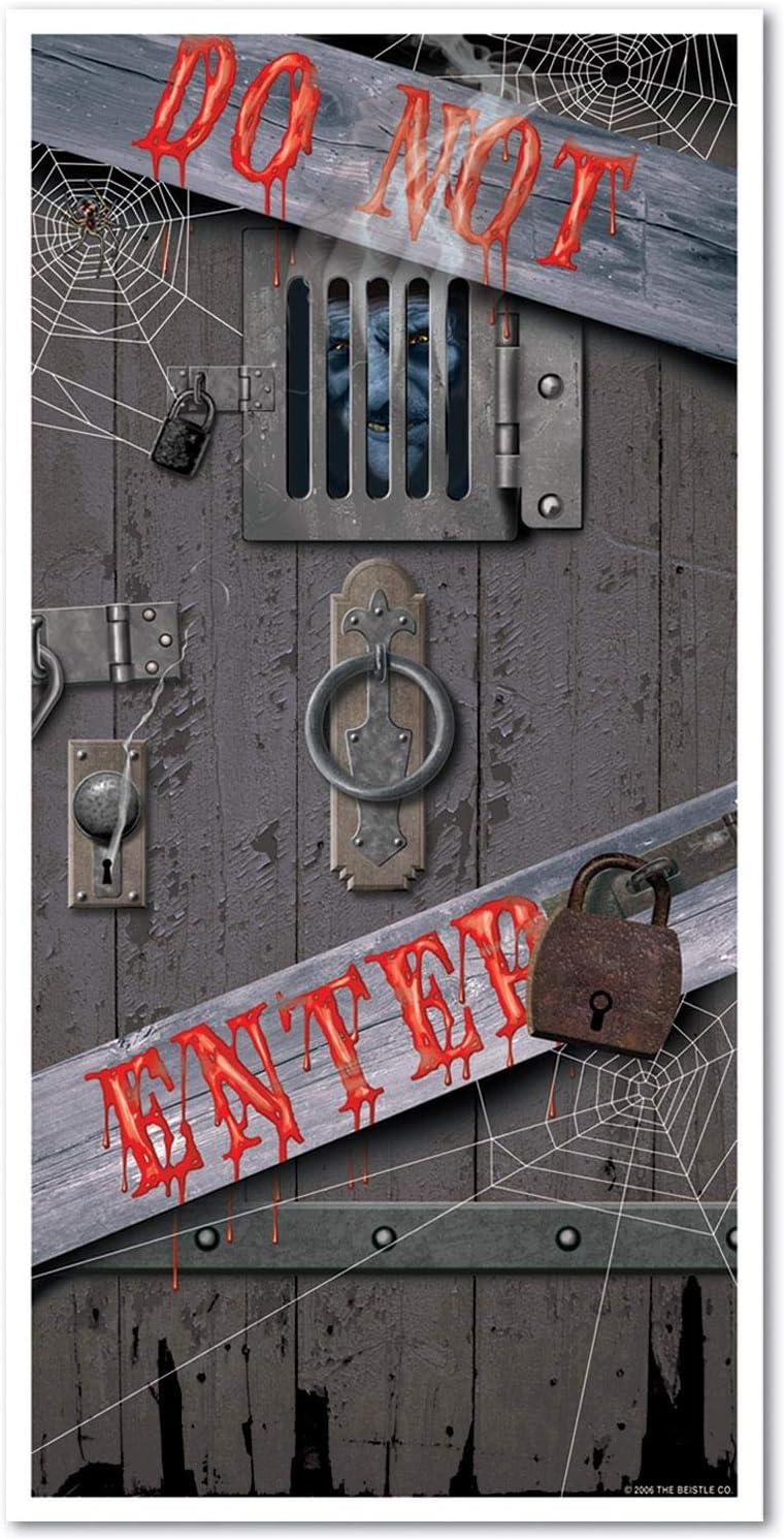 imageBeistle Spooky Halloween Door Covers 5 x 30 2 Pieces  Plastic for Indoor ampamp Outdoor Use  Easily Display  Halloween Decorations Horror Front Door Cover Spooky Season Decor