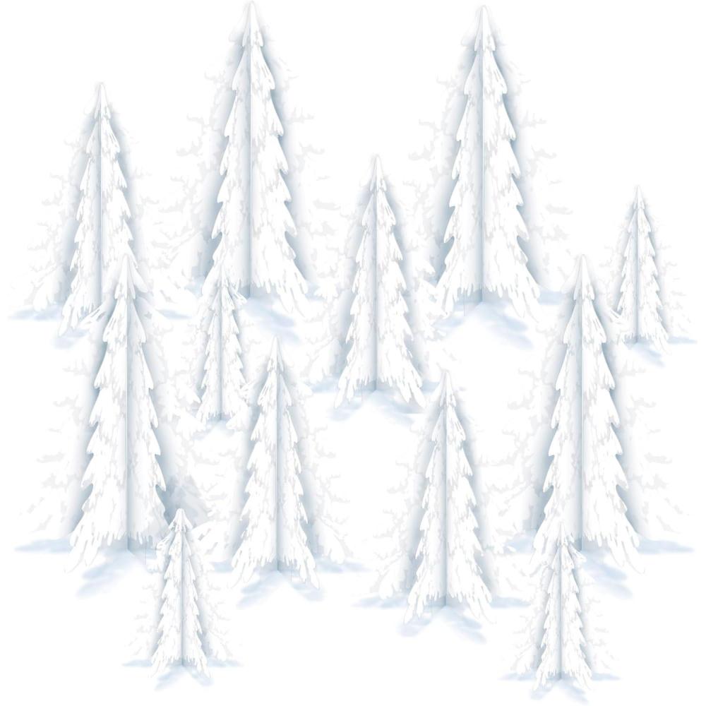 imageBeistle 12 Piece Clear Plastic Winter Theme Holiday Pine Tree Centerpieces Christmas Decorations for Your Home