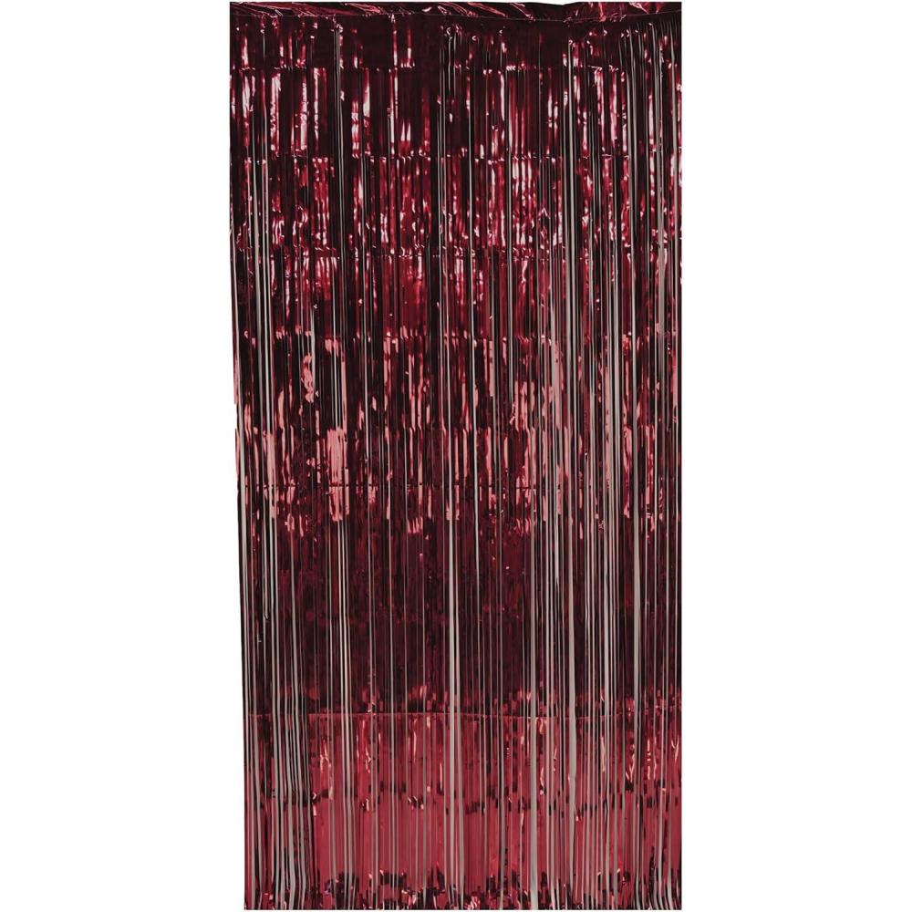 imageBeistle 1Ply Tinsel Foil Fringe Curtain Photo Booth Backdrop Birthday Party Decorations Wedding Reception Baby Shower Celebration Graduation SuppliesBurgundy
