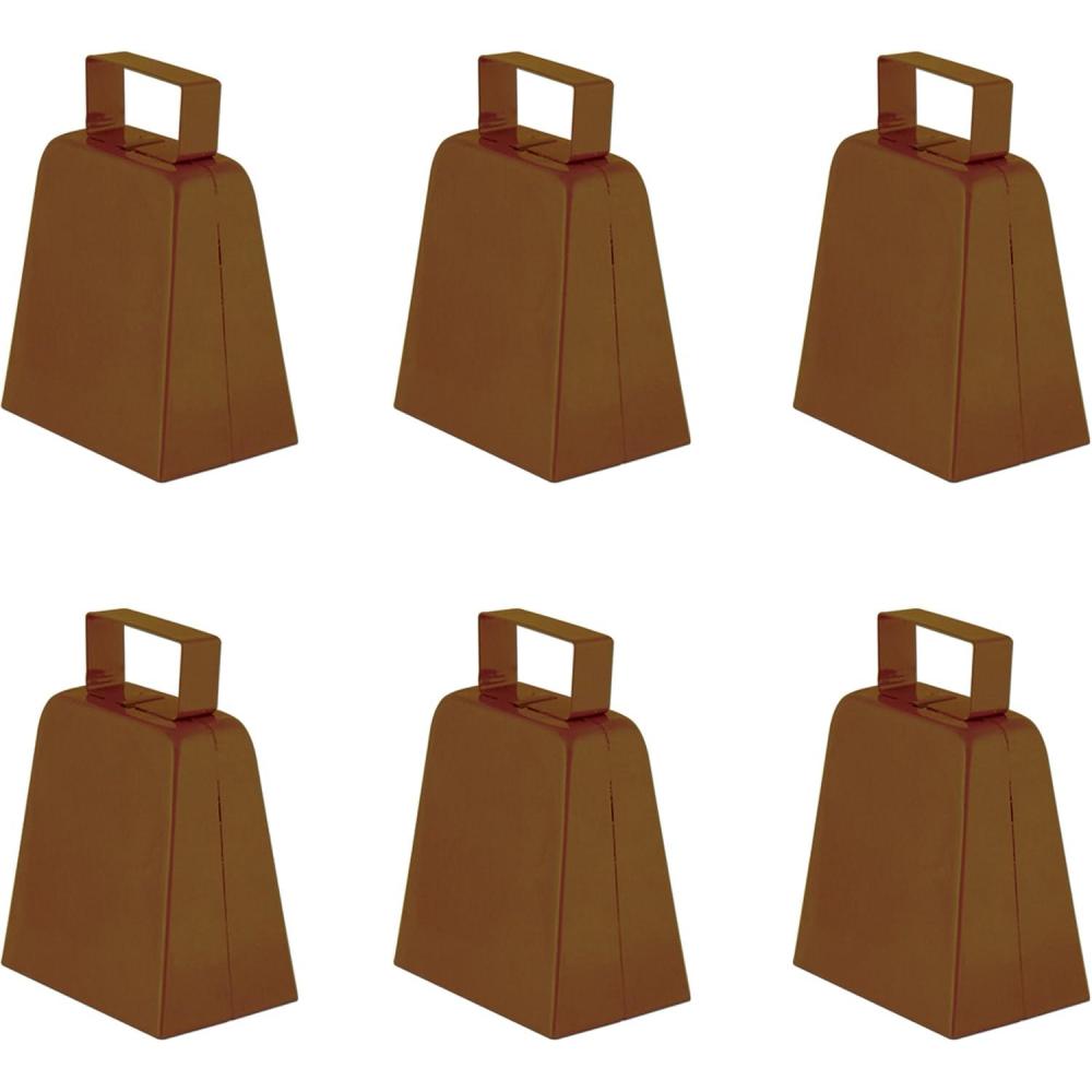 imageBeistle 2 Piece 4quot Metal Cow Print Cowbells Animal Theme Noisemakers For Football Games and Sporting Events Celebrating With You Since 1900Brown