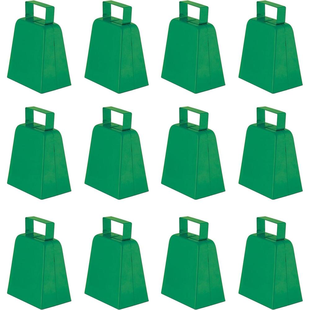 imageBeistle 2 Piece 4quot Metal Cow Print Cowbells Animal Theme Noisemakers For Football Games and Sporting Events Celebrating With You Since 1900Green
