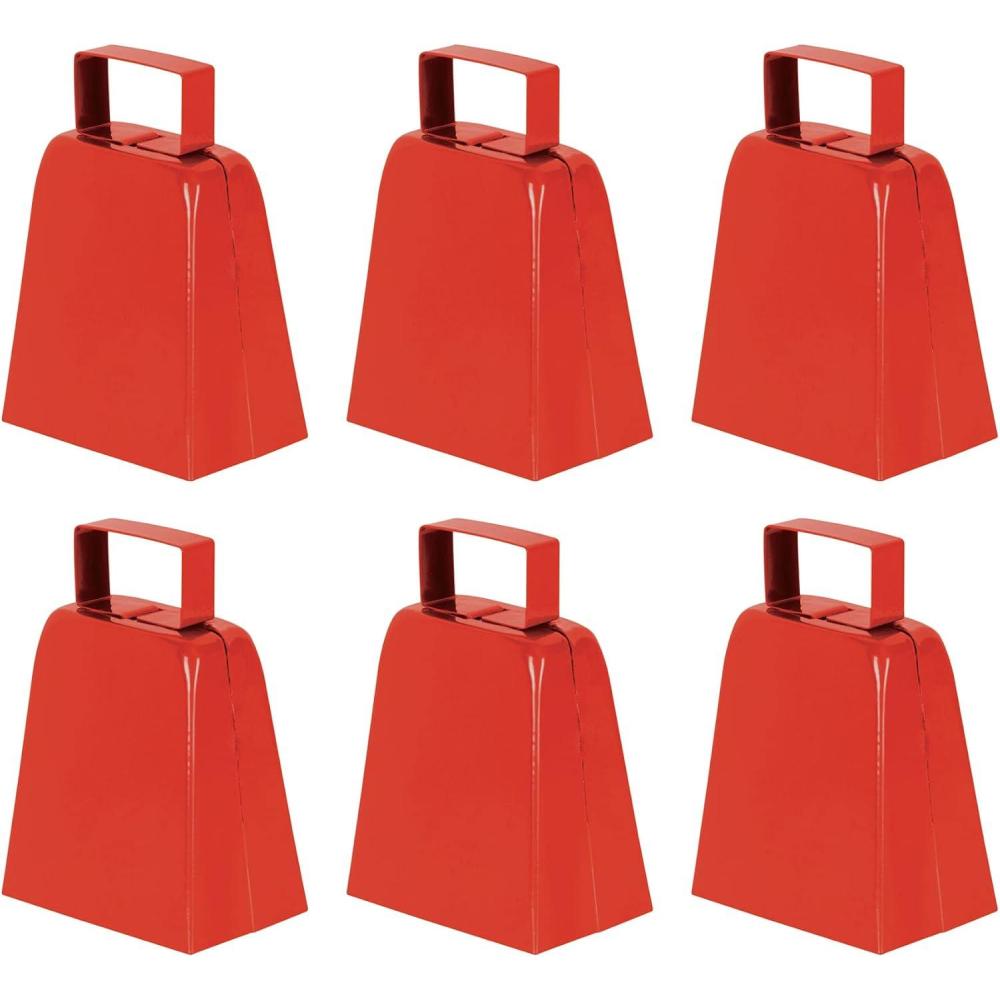 imageBeistle 2 Piece 4quot Metal Cow Print Cowbells Animal Theme Noisemakers For Football Games and Sporting Events Celebrating With You Since 1900Red