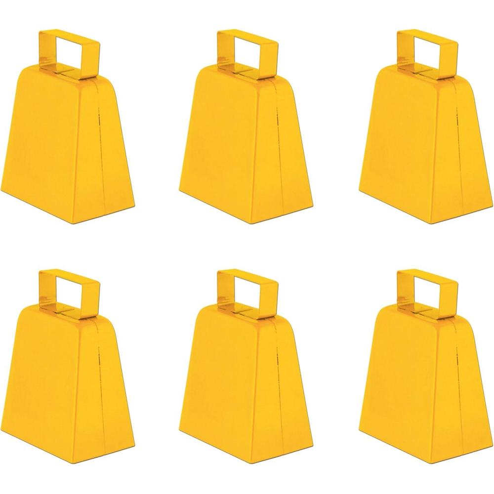 imageBeistle 2 Piece 4quot Metal Cow Print Cowbells Animal Theme Noisemakers For Football Games and Sporting Events Celebrating With You Since 1900Yellow