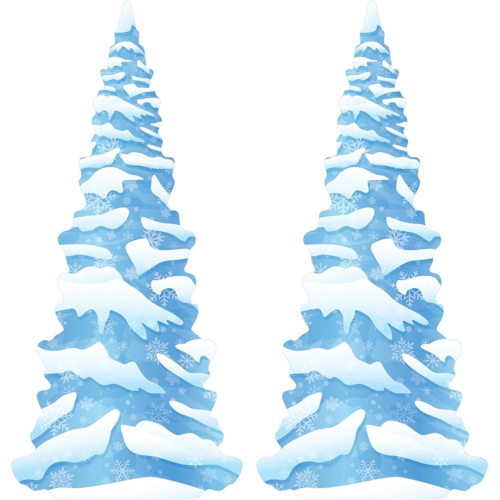 imageBeistle 2 Piece 6 6quot x 3 025quot Cardboard Winter Wonderland Prom Decorations Snowy Tree Photo Props Christmas Party Dcor