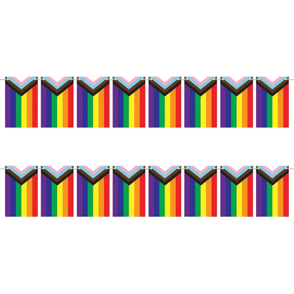 imageBeistle 2 Piece LGBTQ Rainbow Gay Pride Flag Pennant Banners Party Decorations