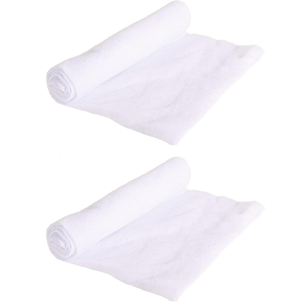imageBeistle 2 Piece Novelty Polyester Indoor Artificial Snow Blankets for Holiday Christmas Dcor Winter Village Decorations 32quot x 40quot White