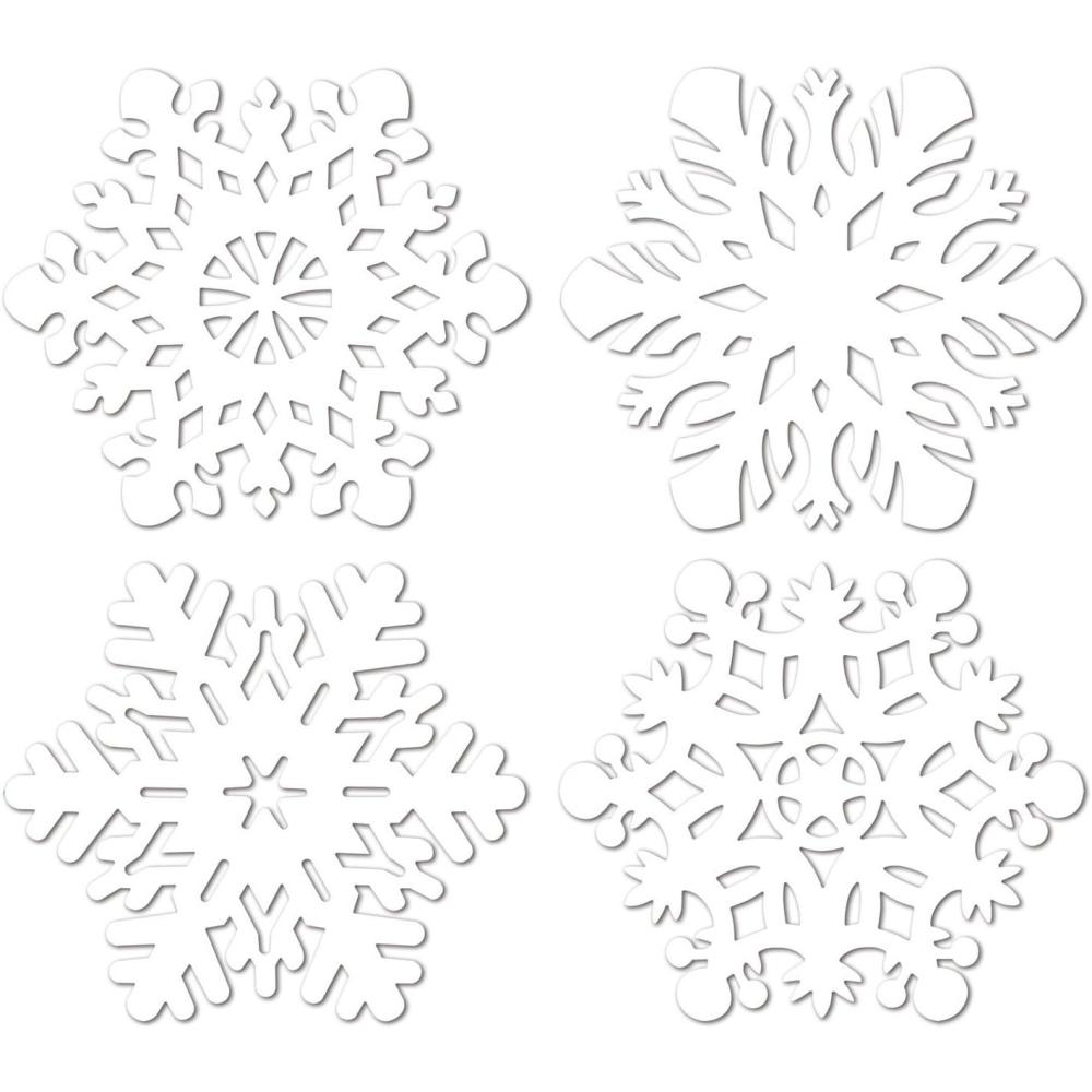 imageBeistle 24Piece Snowflake Cutouts 14Inch White