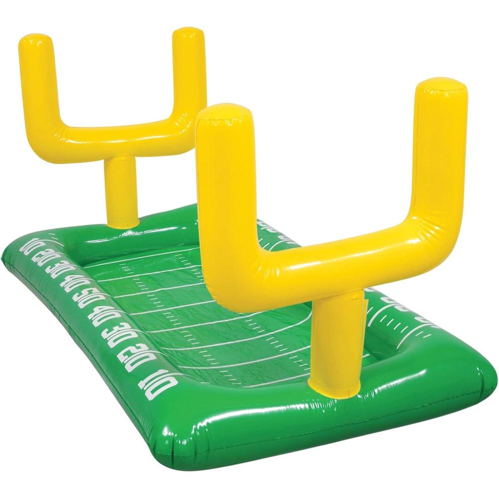 imageBeistle 3 Piece Novelty Inflatable Goal Post Drink Coolers with Football Decorations Game Day Party Beverage Holders 74quot x 28quot GreenYellowWhiteBrownOrangeFootball Field Buffet Cooler