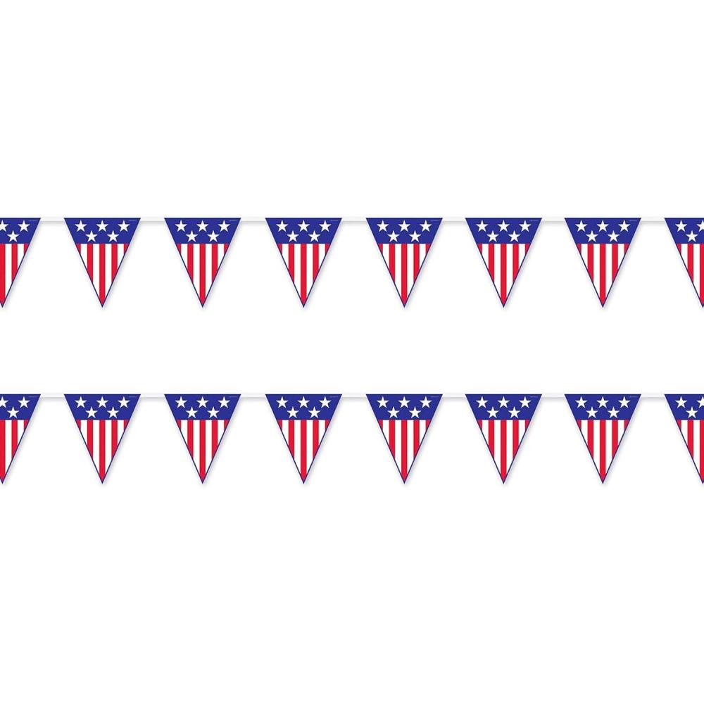 imageBeistle 3 Piece Plastic Red White ampamp Blue Pennant Banners For USA 4th Of July Decorations Patriotic Party Supplies2