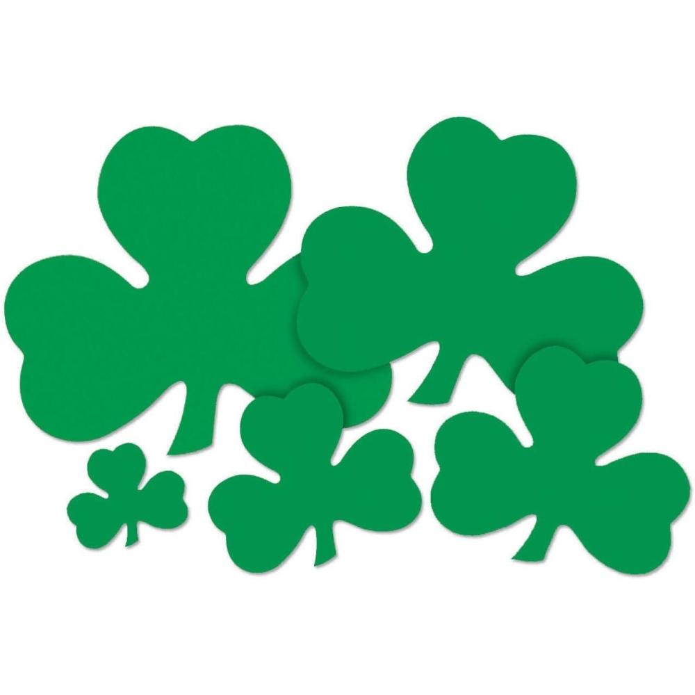 imageBeistle 36Pack Decorative Printed Shamrock Cutouts 12Inch12Inch