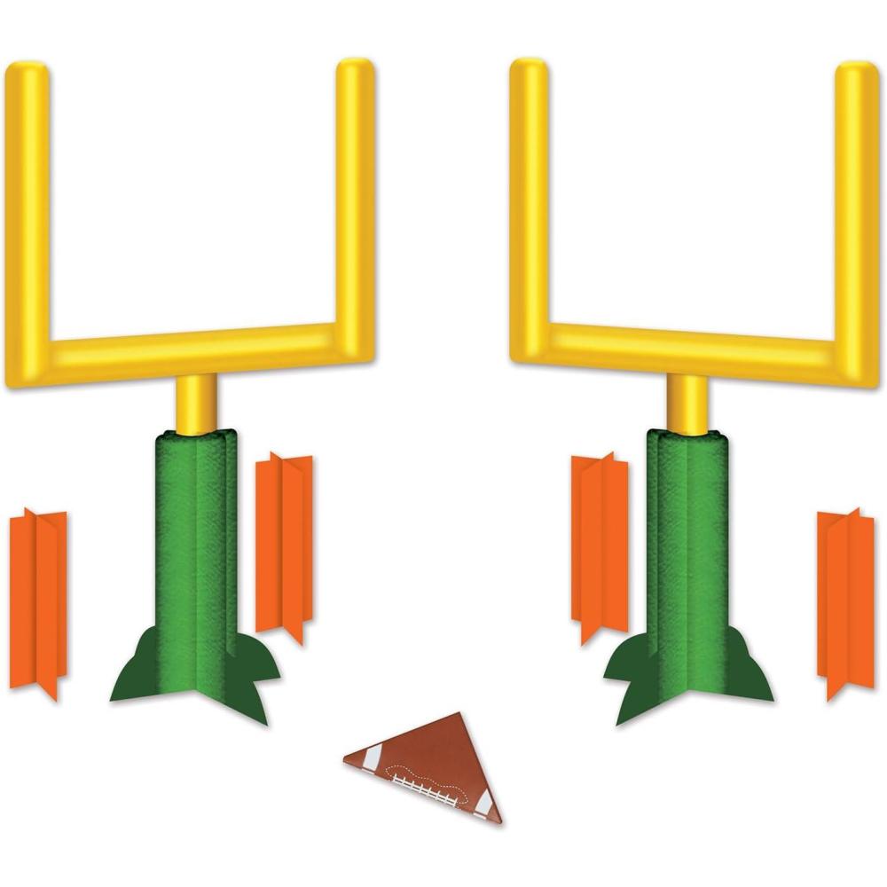 imageBeistle 3D Football Goal Post Centerpieces 2Pack Printed Cardstock Paper Interactive Table Decor for Sports Parties Tailgating and Game Day Celebrations 11