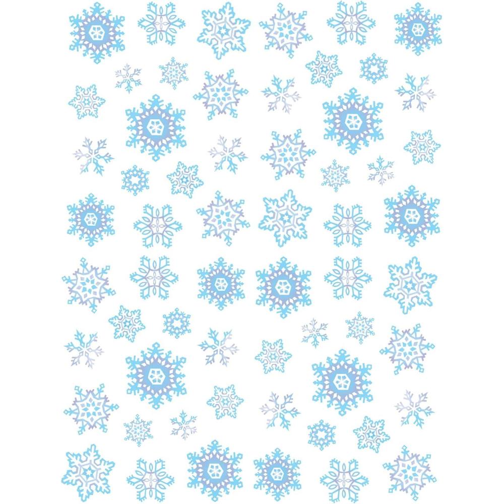 imageBeistle 4Sheet Snowflake Stickers BlueGreyWhite Winter Season Decorations Snowy Decor ampamp Festive Holiday Crafts 15 Snowflake Icons Per Sheet