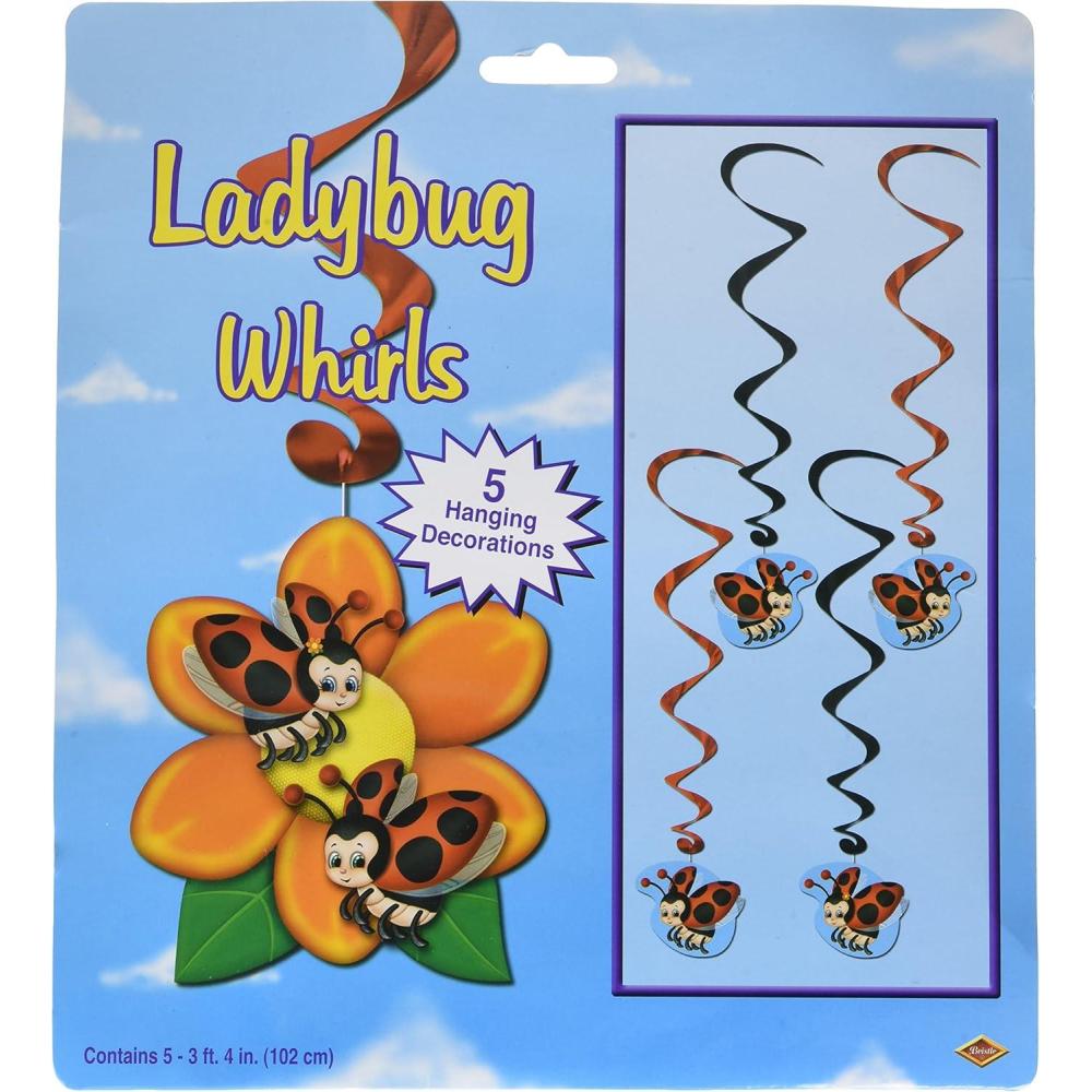 imageBeistle 5Pack Ladybug Whirls 3Feet 4Inch