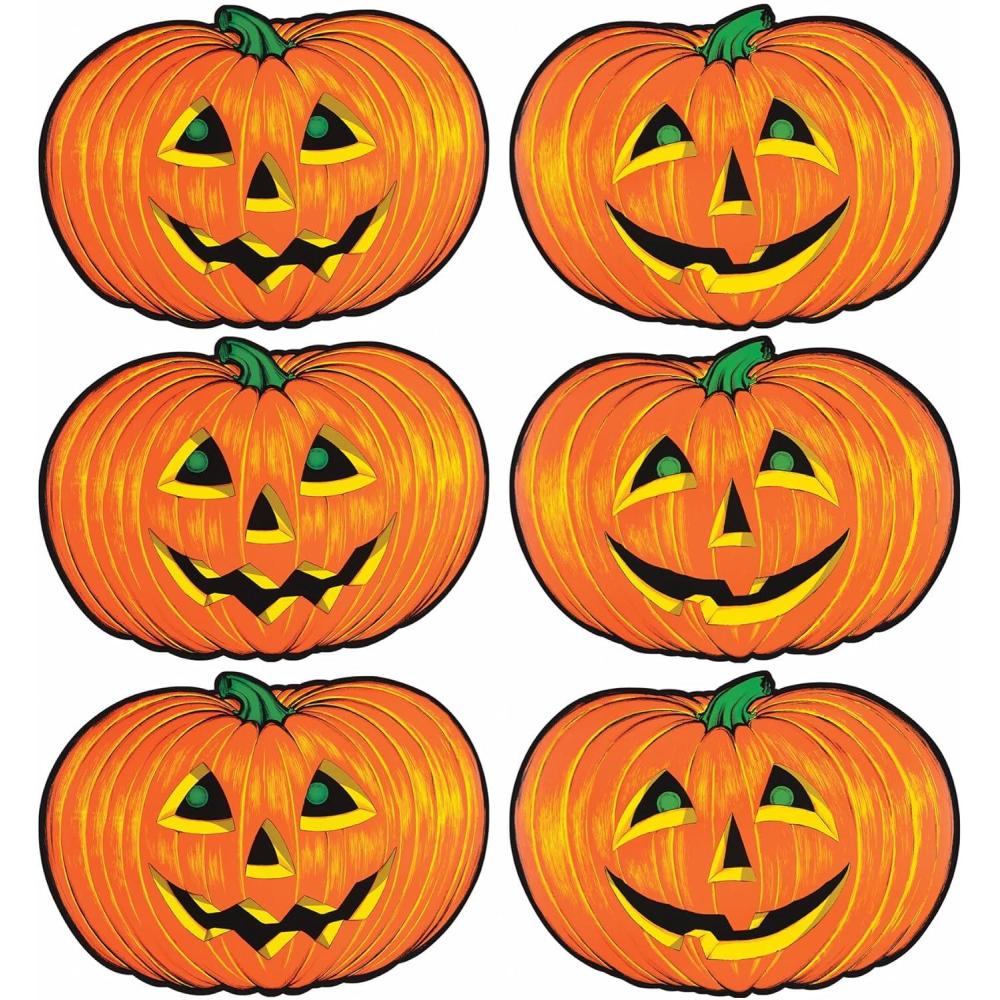 imageBeistle 6 Piece Paper JackOLantern Cut Outs Halloween Party Decorations Fall Dcor Made In USA Since 1900