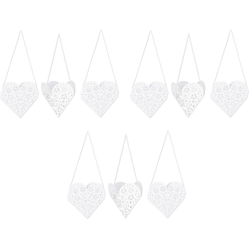 imageBeistle 9 Piece 3D DieCut Hearts 9quot White