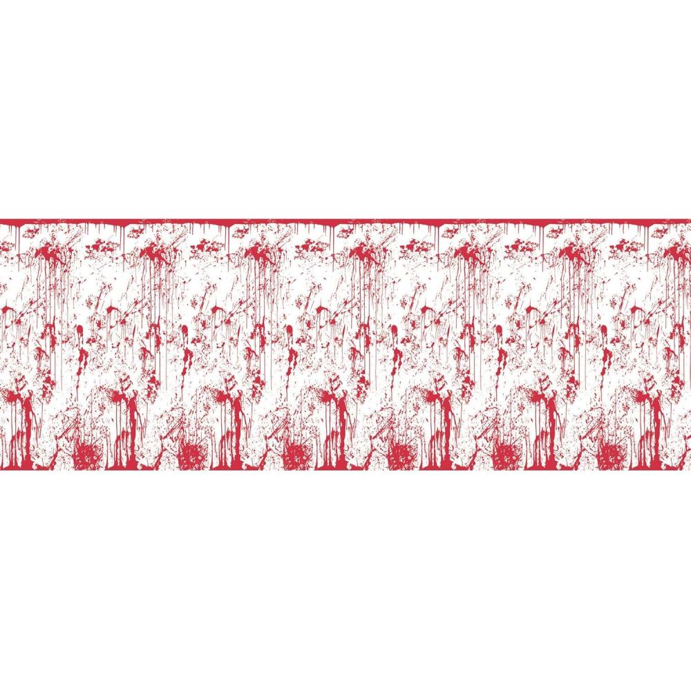 imageBeistle Bloody Wall Backdrop Scary BloodSplatter Halloween Photo Decoration Zombie Crime Scene WallCovering for Haunted House Parties 4 x 30Bloody Wall