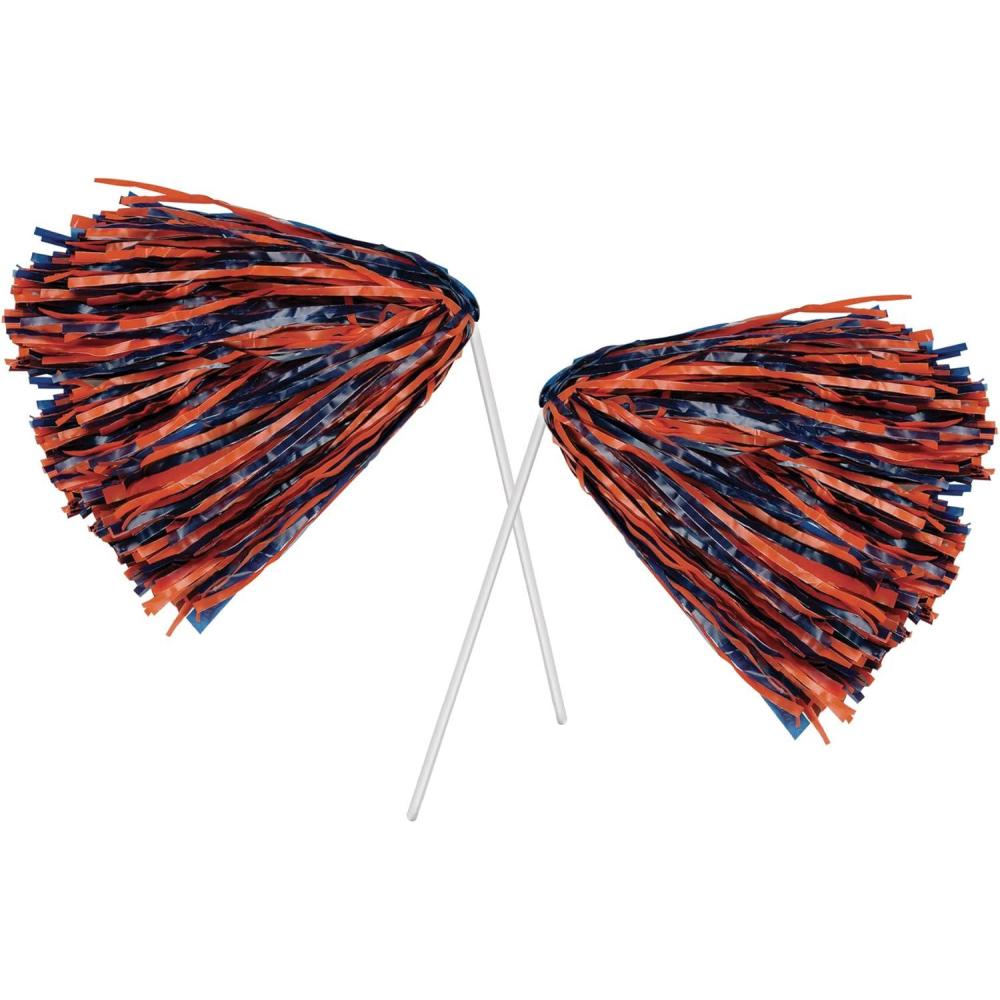imageBeistle Blue Poly Shakers 2Count Cheerleading PomPoms for Sports Events Football Game Days Pep Rallies Showing School Spirit and Team Pride Celebrations 12 x 11BlueOrange