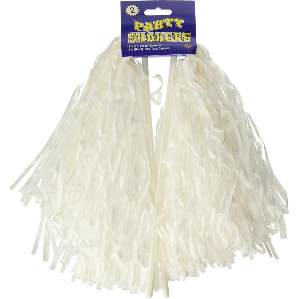 imageBeistle Blue Poly Shakers 2Count Cheerleading PomPoms for Sports Events Football Game Days Pep Rallies Showing School Spirit and Team Pride Celebrations 12 x 11White
