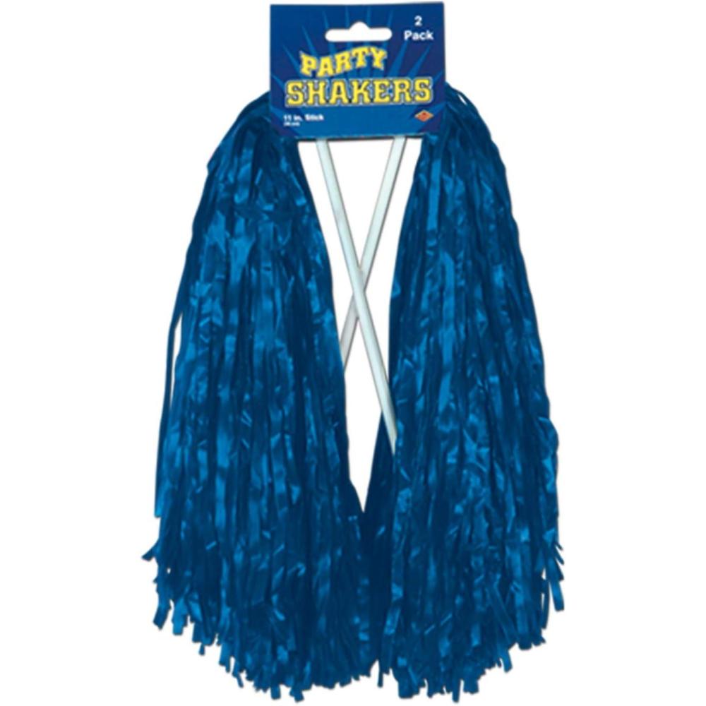 imageBeistle Blue Poly Shakers 2Count Cheerleading PomPoms for Sports Events Football Game Days Pep Rallies Showing School Spirit and Team Pride Celebrations 12 x 11Blue