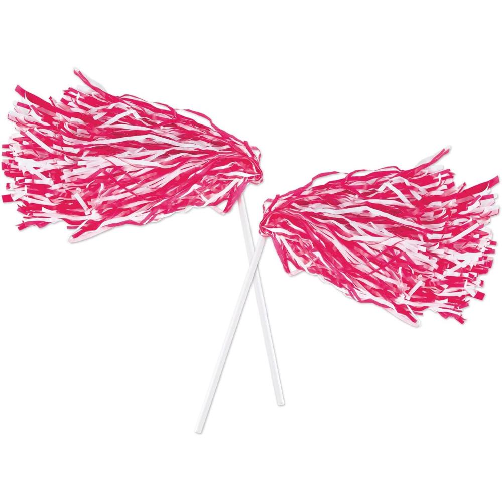 imageBeistle Blue Poly Shakers 2Count Cheerleading PomPoms for Sports Events Football Game Days Pep Rallies Showing School Spirit and Team Pride Celebrations 12 x 11RedWhite