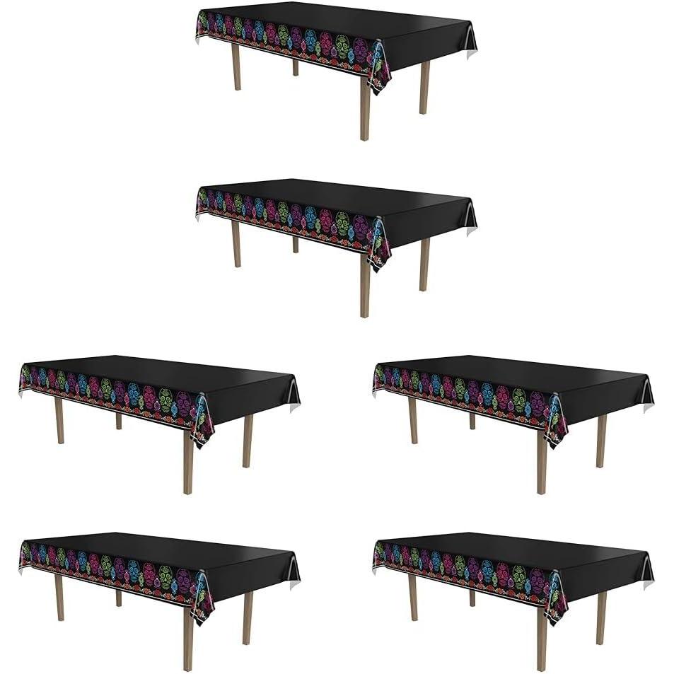 imageBeistle Day of the Dead Tablecovers 54 x 108 2 Pieces  Plastic Table Cloth Rectangular Tablecloth Table Covers for Party Mexican Tablecloth Day of the Dead Decorations Fiesta Party Supplies54 x 108 Pack of 3