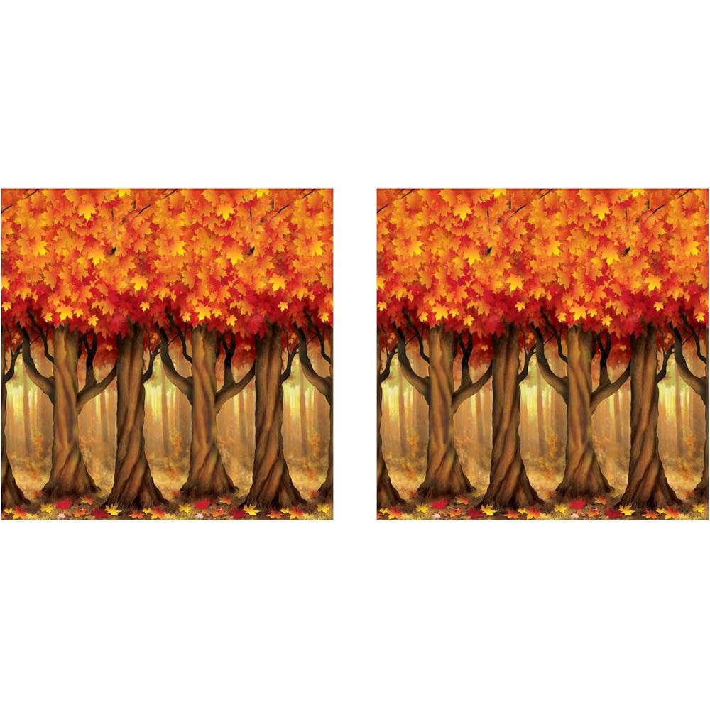 imageBeistle Decorative Cornstalks BackdropFall Trees  2 Piece