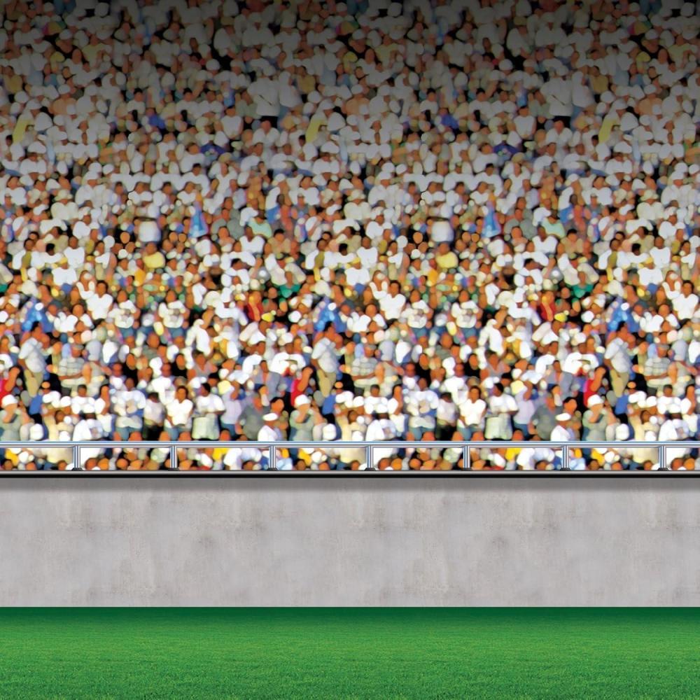 imageBeistle Football Field Backdrops 4 x 30 2 Pack  Backdrop for Parties Photo Backdrop Easy to Adhere Wall Covering Photography Background Sports Party Decoration Game Day DecorationLower Deck Stadium