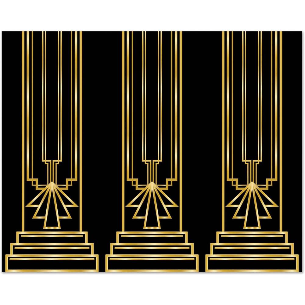 imageBeistle Great 20s Wall Backdrop Decorative Wall Covering for Roaring Twenties Parties Art DecoThemed Photo Booths Jazz Night Celebrations Speakeasy Events Vintage Decorations 4 x 30Great 20s