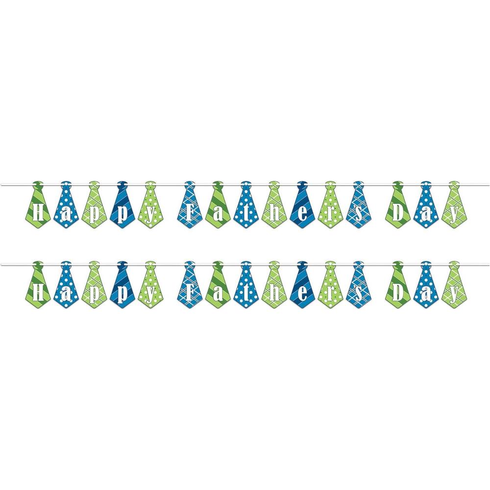 imageBeistle Happy Fathers Day Streamers 2 Piece 675quot x 12 Multicolored