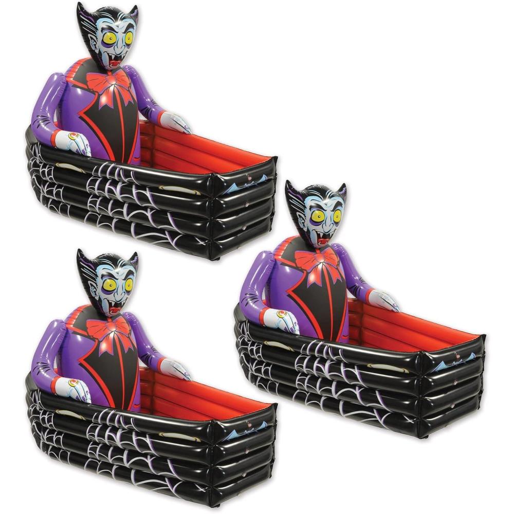 imageBeistle Inflatable Cooler  Drink Containers for Parties Beverage Cooler Spooky Decor HalloweenVampire  Coffin Cooler  3 Piece