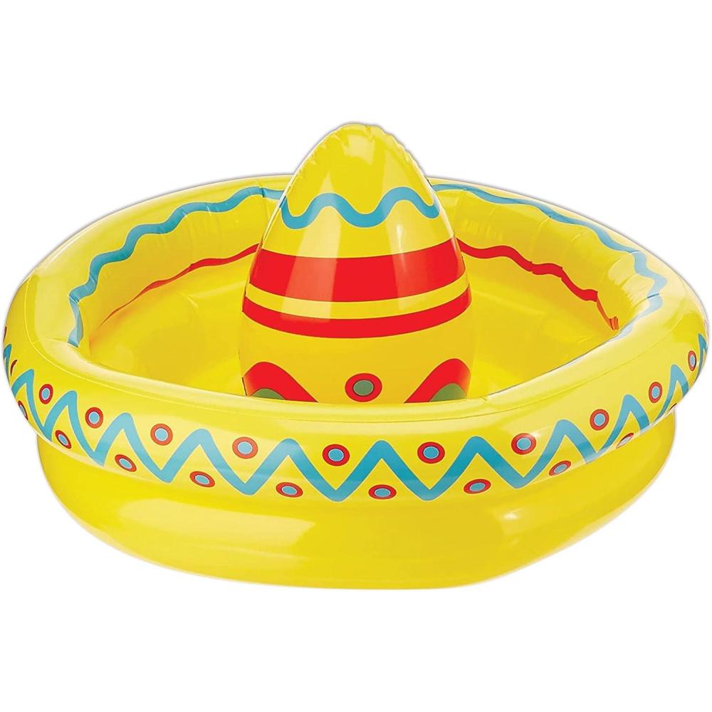 imageBeistle Inflatable Sombrero Drink Cooler 12 x 18 Holds Approx 10 Cans  Inflatable Cooler for Parties Drink Containers for Cinco De Mayo FiestaSombrero Cooler
