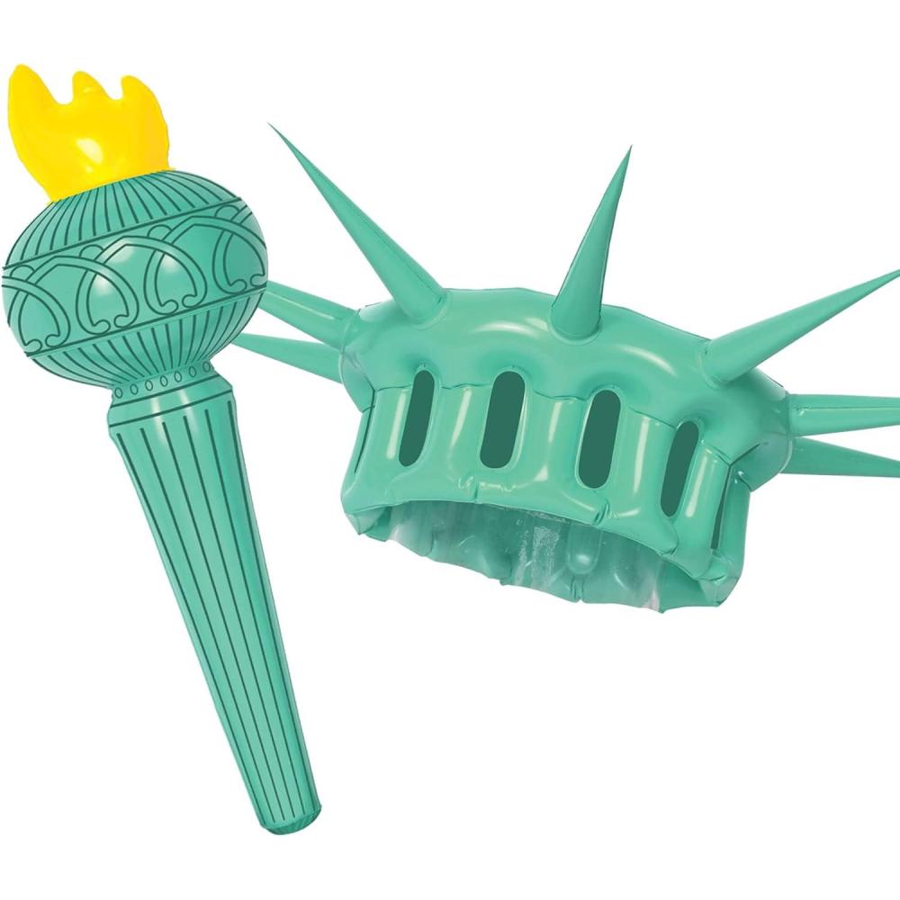 imageBeistle Inflatable Statue of Liberty Crown ampamp Torch Patriotic Party Accessories 4th July Outfit for Parades Events Crown22quot Torch17quot