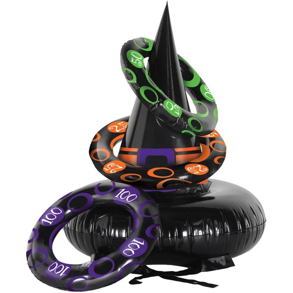 imageBeistle Inflatable Witch Hat Ring Toss Game 185quot ampamp 9quot10quot BlackOrangePurpleGreen