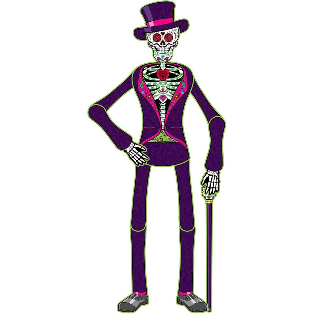 imageBeistle Jointed Day Of The Dead Decorations Poseable Male Skeleton Cut Out For Dia De Los Muertos Party Supplies Celebrations Celebrating With You Since 1900