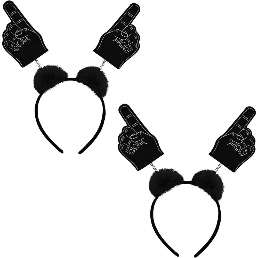 imageBeistle Kitchen 2 Piece 1 Headband Boppers With MarabouBlackWhite