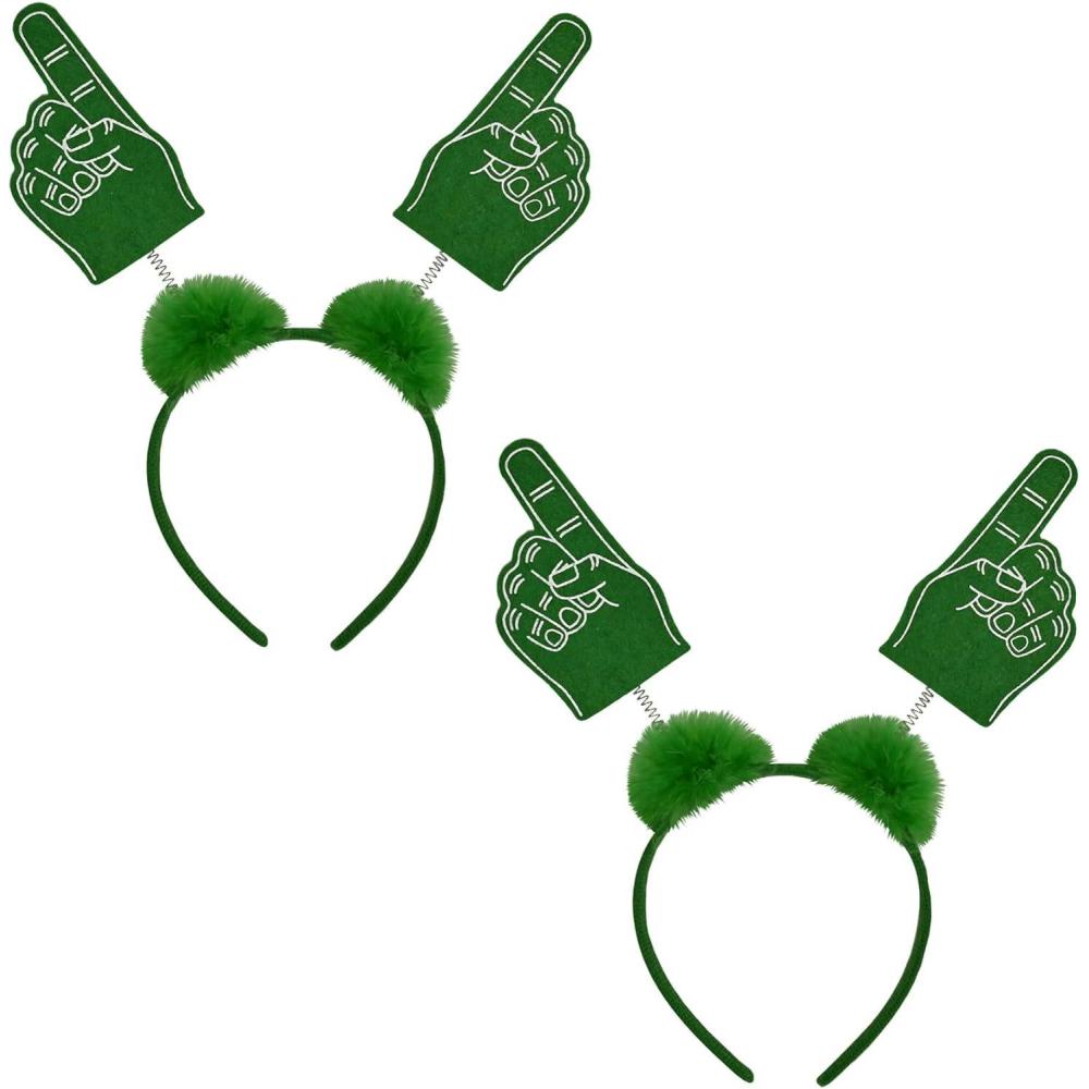imageBeistle Kitchen 2 Piece 1 Headband Boppers With MarabouGreenWhite