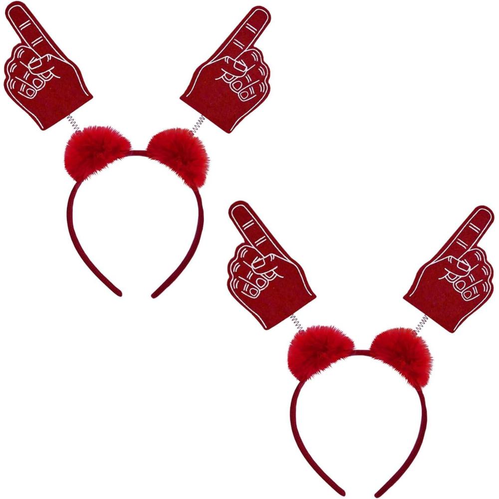 imageBeistle Kitchen 2 Piece 1 Headband Boppers With MarabouRedWhite