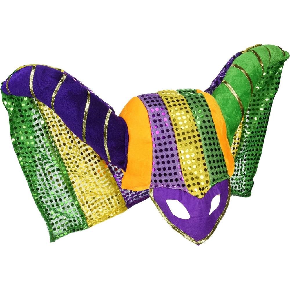 imageBeistle Masked Mardi Gras Hat wSequined Drape