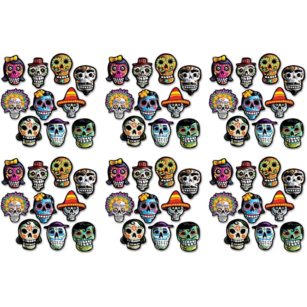 imageBeistle Mini Day of The Dead Cutouts 60 Piece 475quot Multicolored