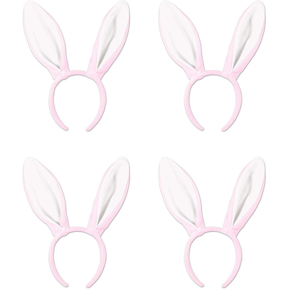 imageBeistle Pink Bunny Ear Headbands Set of 4  Easter Party Supplies Halloween Costume Headwear