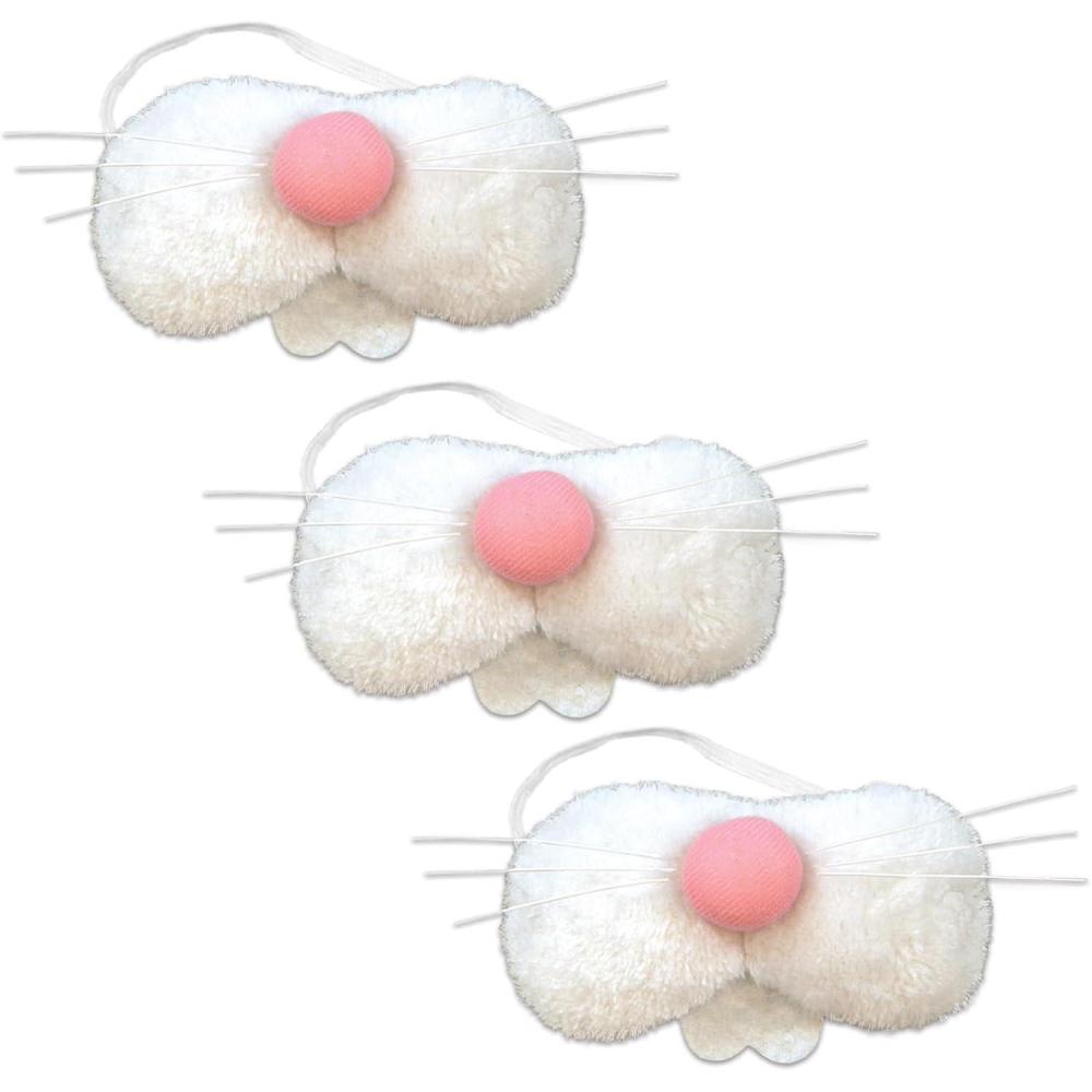 imageBeistle Plush Fabric Bunny Noses 575 Set of 3  Easter Party Supplies Novelty Halloween Costume