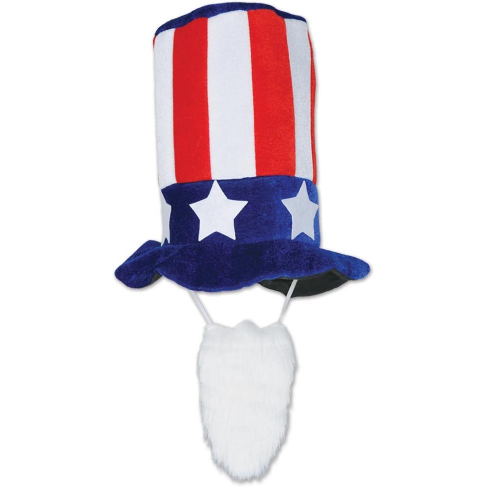 imageBeistle Plush Hats Novelty Party Hats for Birthday ampamp Holiday Theme Parties Funny American Patriotic Plush Hats for EventsPatriotic WBeard