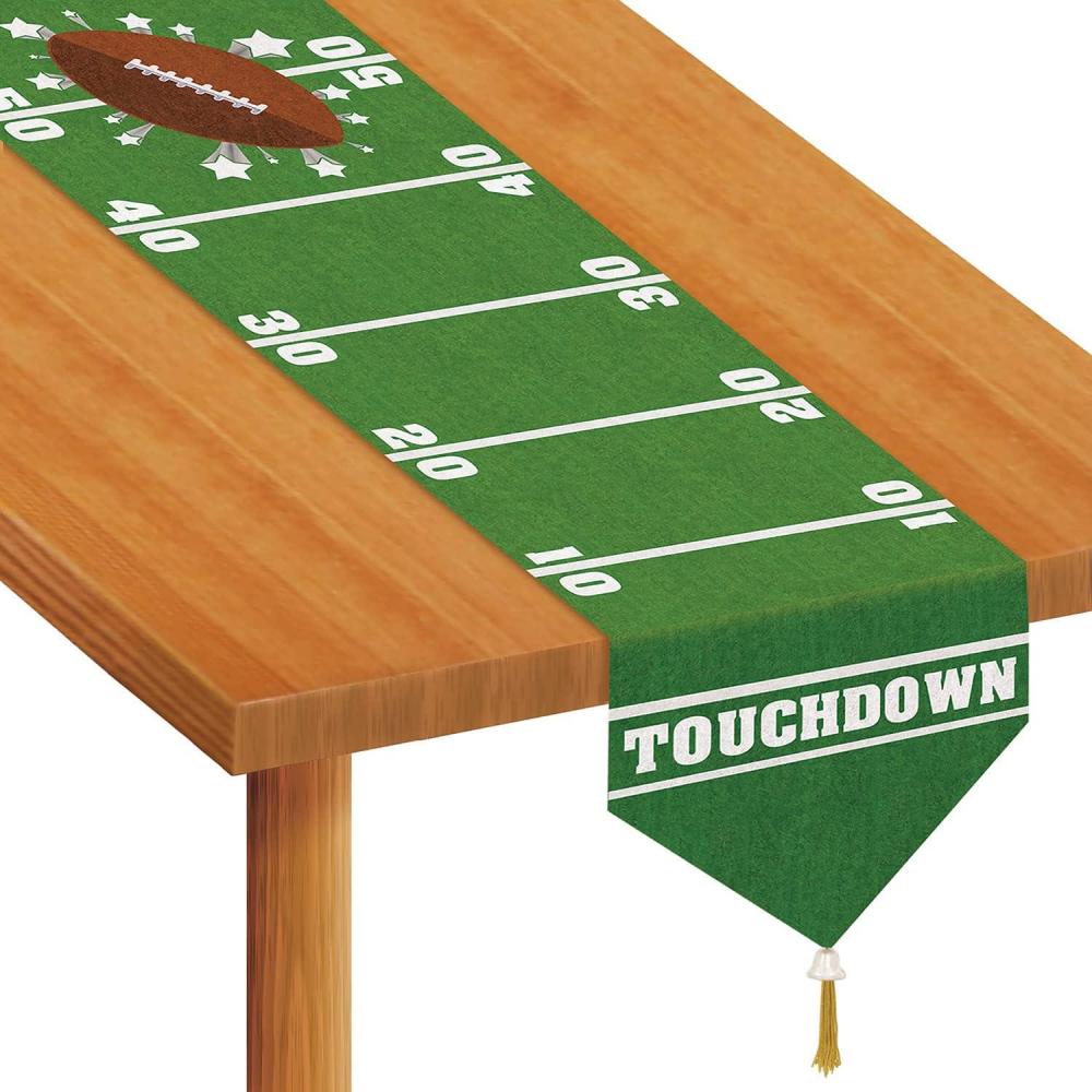 imageBeistle Printed Game Day Table Runner in GreenWhite Football Field Touchdown Party Decorations Sports Themed Birthday Party Supplies 11quot x 6