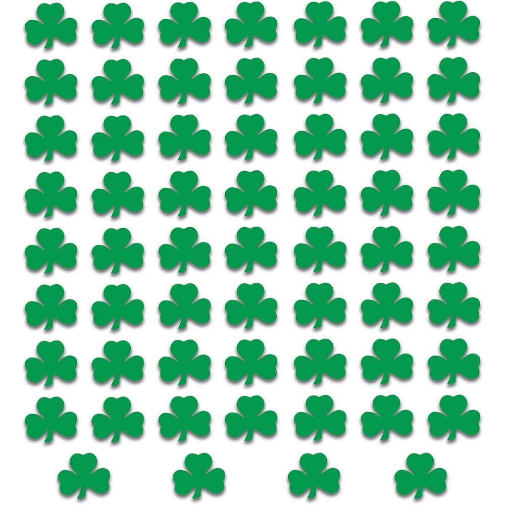 imageBeistle Printed Shamrock Cutouts 60 Piece 5quot Green