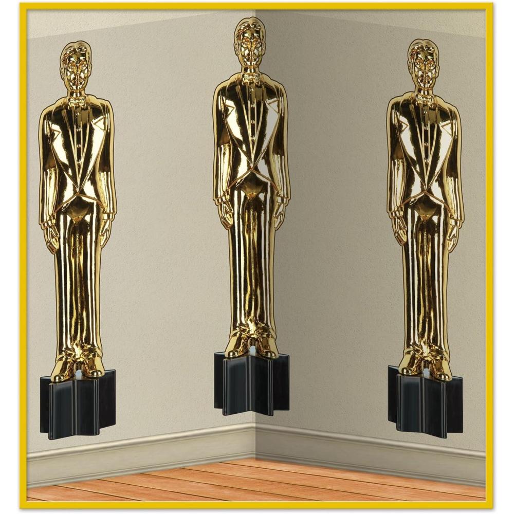 imageBeistle Starry Night Sky Backdrop Awards Night Decor ampamp Hollywood Decorations for Parties ampamp Gatherings InstaTheme Nighttime Star Background 4 x 30Awards Night Male Statuettes