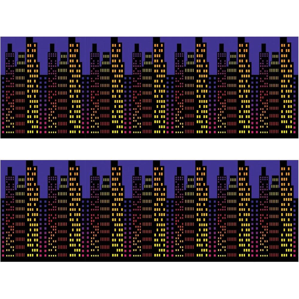 imageBeistle Starry Night Sky Backdrop Awards Night Decor ampamp Hollywood Decorations for Parties ampamp Gatherings InstaTheme Nighttime Star Background 4 x 30Cityscape  2 Piece