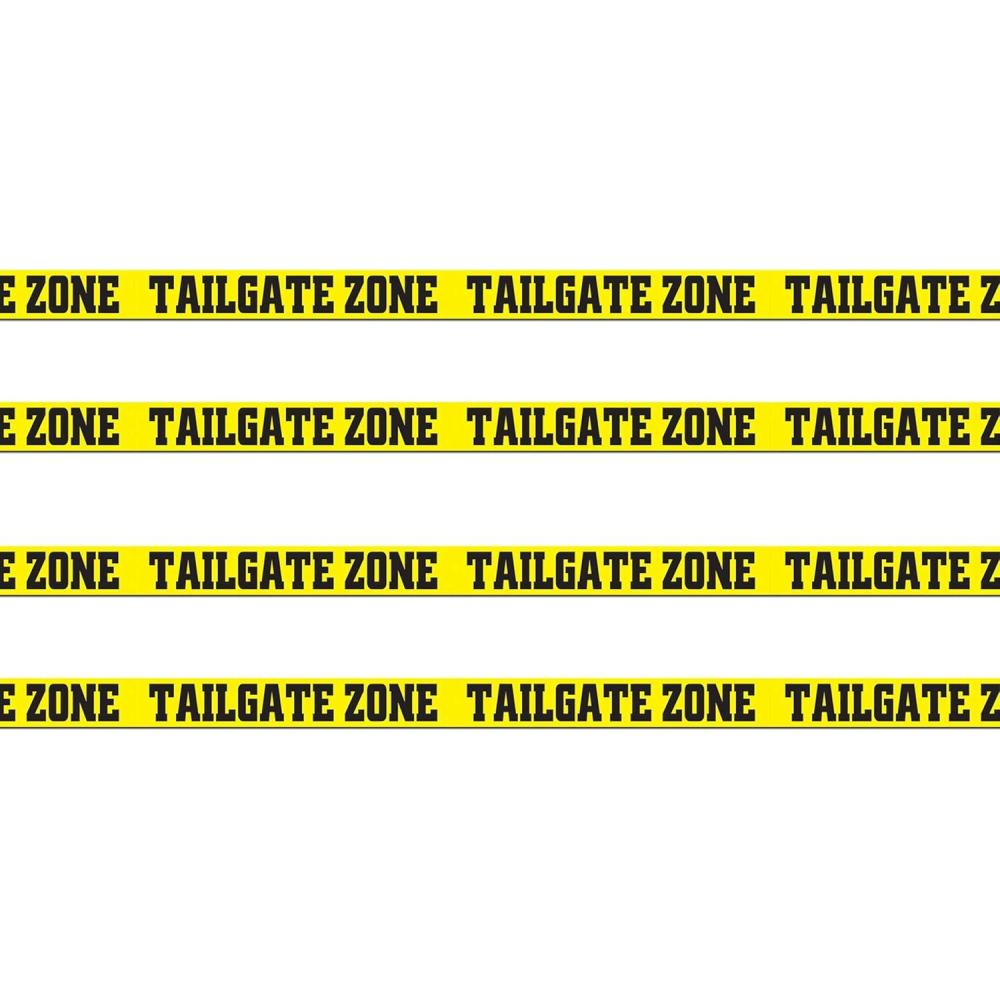 imageBeistle Tailgate Zone Party Tape 4 Piece 3quot x 20 YellowBlack