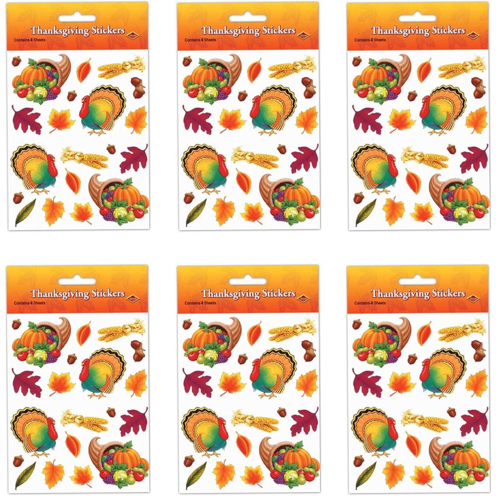 imageBeistle Thanksgiving Stickers 4 Sheets Per Pkg24 piece